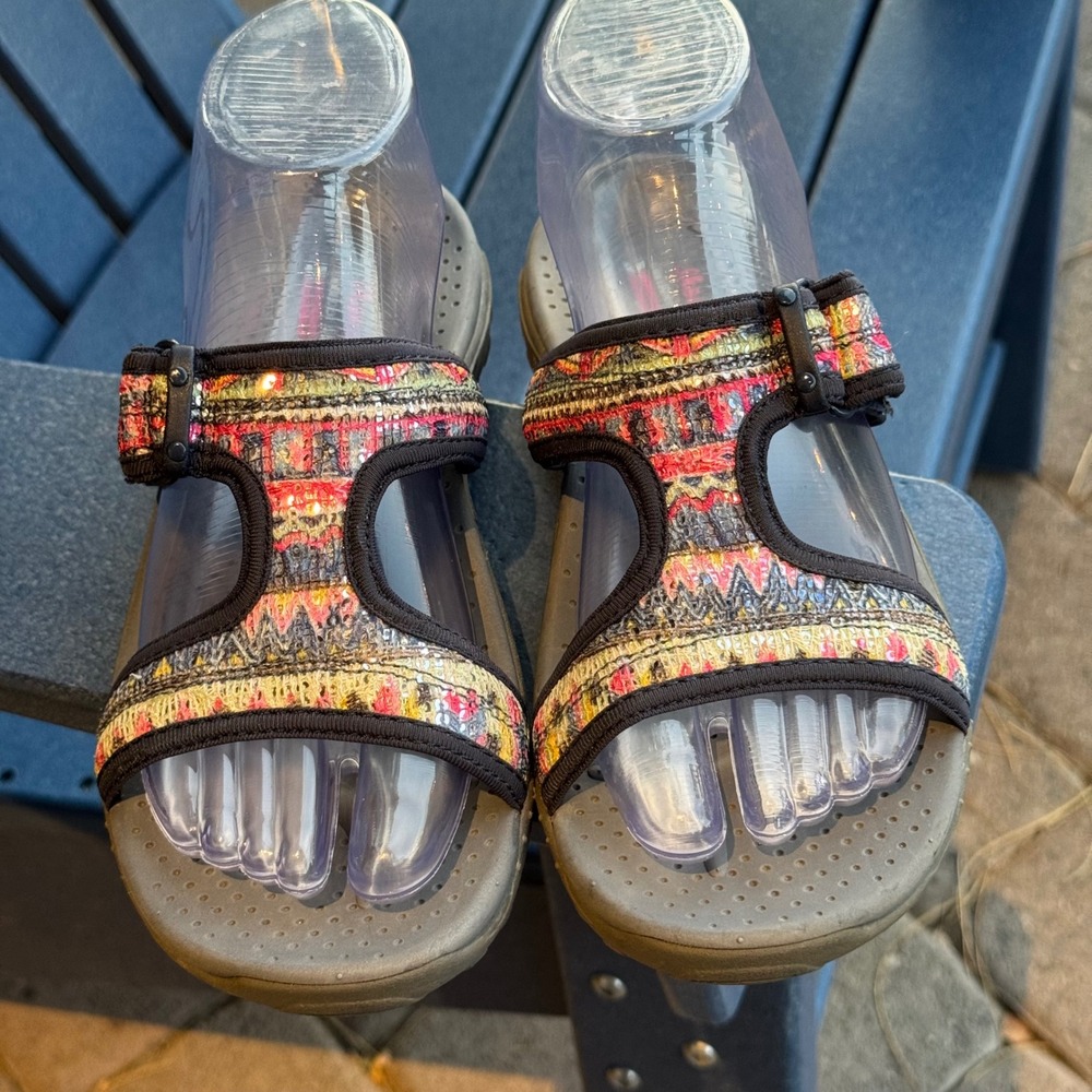 Skechers Outdoor Lifestyle Women 6 Navy Multi Color Slide Sandals 41115 NVY
